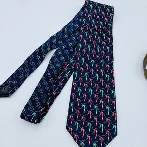 Men’s Holiday Christmas Tie candy cans snowflakes